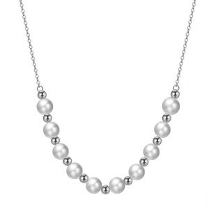 $129 NEW - .925 Sterling Silver Freshwater Pearl Beaded Necklace